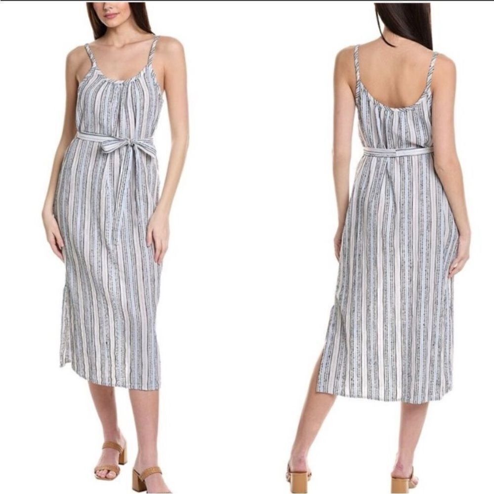 Michael Stars NWT Women's Blue Matilda Striped Midi Dress Medium